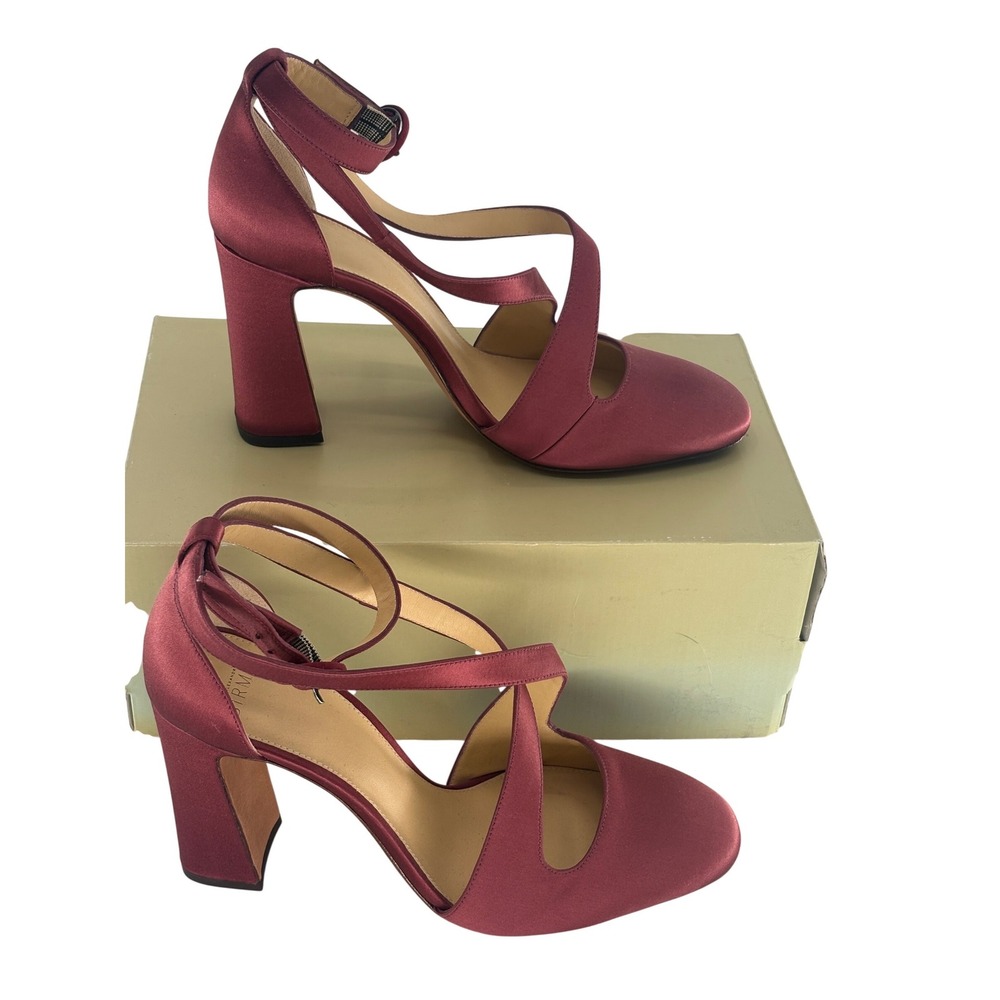 Alexandre Birman Heel Block Cutout D'Orsay Cutout Satin Pink Women 9.5